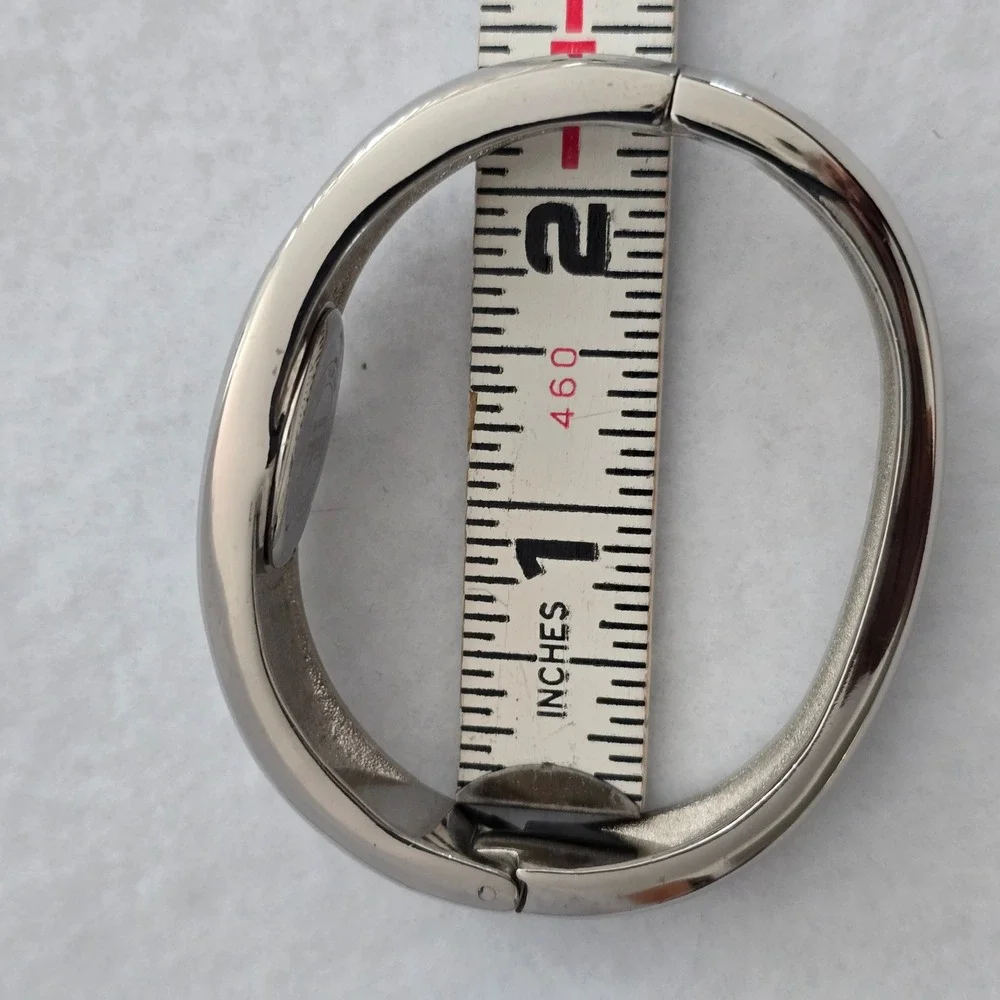 Giovani Beverly Hills Watch Bangle Cuff Silver Heart Floating Crystal UNTESTED